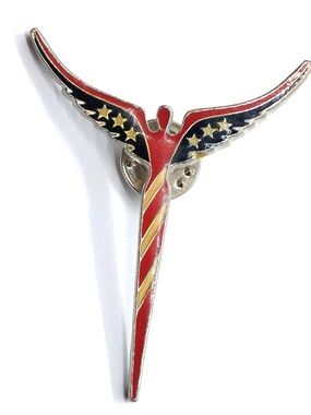 American Angel Patriotic Winged Enamel Pin Designed by Steven Lavaggi